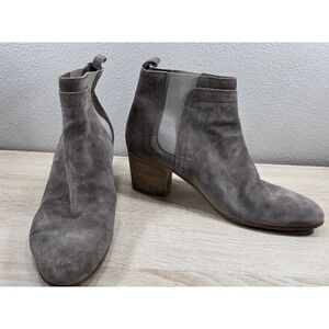 Vince Suede Chelsea Ankle Boots Taupe Brown Block Heel Size 11M Italy‎